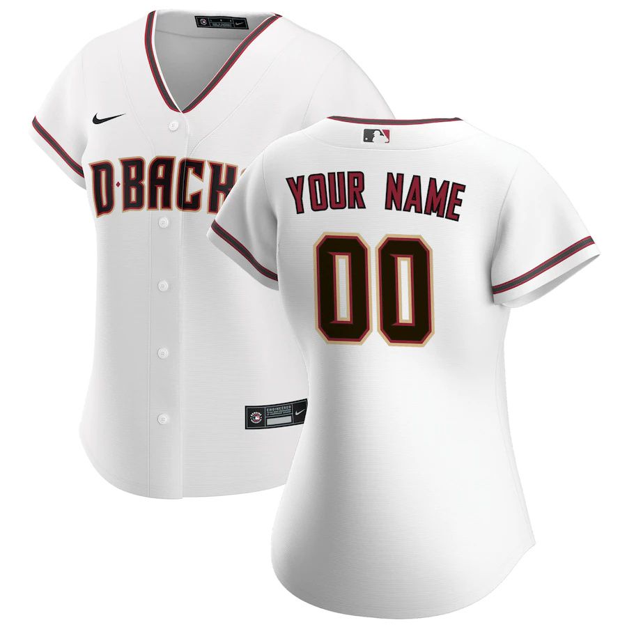 Womens Arizona Diamondbacks Nike White Home Replica Custom MLB Jerseys->customized mlb jersey->Custom Jersey